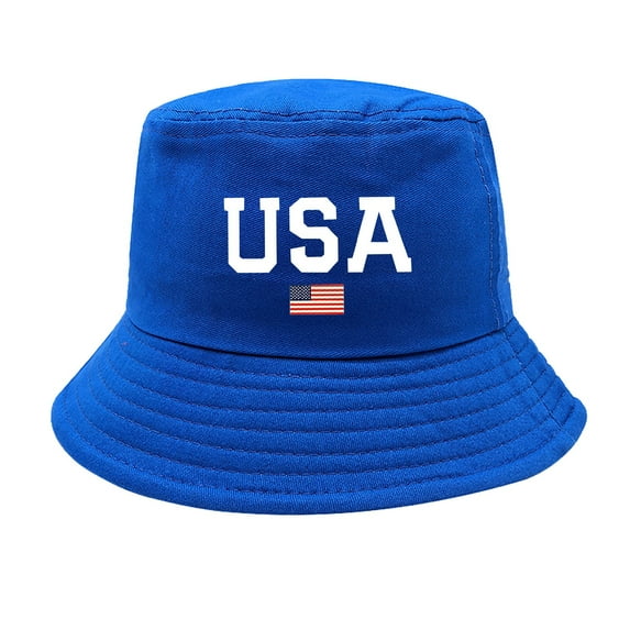 Clearance! Audhol Bucket Hat July 4 independence Day American Honors Bucket Hat Adult Unisex Fishing Sun Hat Black Bucket Hats for Woman Blue One Size
