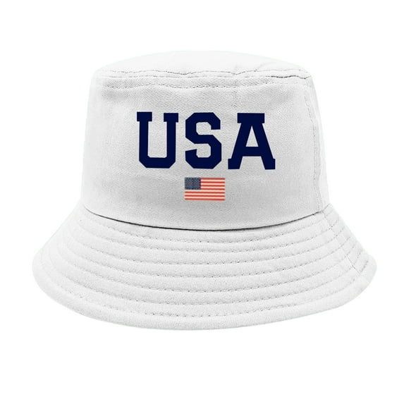 Clearance! Audhol Bucket Hat July 4 independence Day American Honors Bucket Hat Adult Unisex Fishing Sun Hat Black Bucket Hats for Woman White One Size