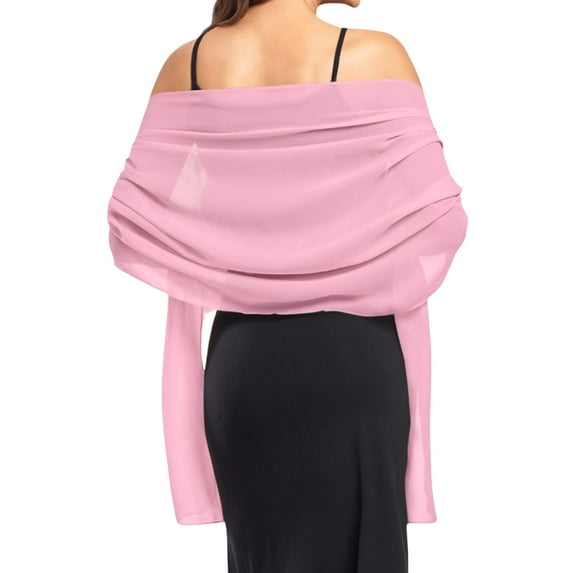 Clearance! Audhol Chiffon Shawl Evening Gown Shawl Women's Chiffon Shawl Wedding Shawl formal Gown Shawl Bride Bridesmaid Shawl Soft Scarf Shawl Wraps for Women Hot Pink One Size