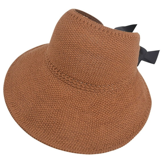 Clearance! Audhol Hats for Women Women Ladies Summer Hat Floppy Beach Sunscreen Cycling Adjustable Cap Straw Hat Sun Hats for Women Coffee One Size