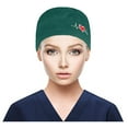 thumbnail image 1 of Clearance! Audhol Nurse Caps for Women Scrub Cap with Buttons Bouffant Print Hat with Sweatband for Womens and Mens Surgical Caps for Women Mint Green One Size, 1 of 4