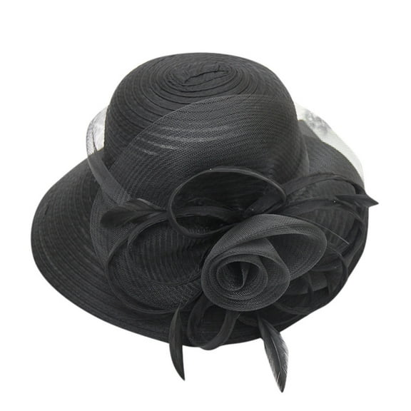 Clearance! Audhol Women Church Hats Women's Church Kentucky Daily Cap Fascinator Bridal Tea Party Wedding Hat Easter Hat Black A