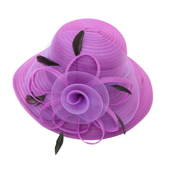 Clearance! Audhol Women Church Hats Women's Church Kentucky Daily Cap Fascinator Bridal Tea Party Wedding Hat Easter Hat Purple A