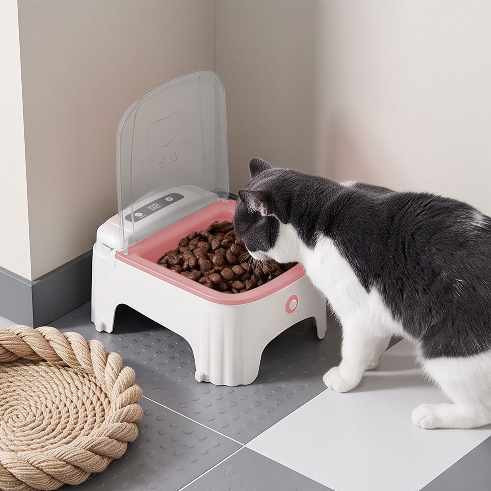Clearance Automatic Cat Feeder, Smart Motion Sensor Auto Open Lid with ...