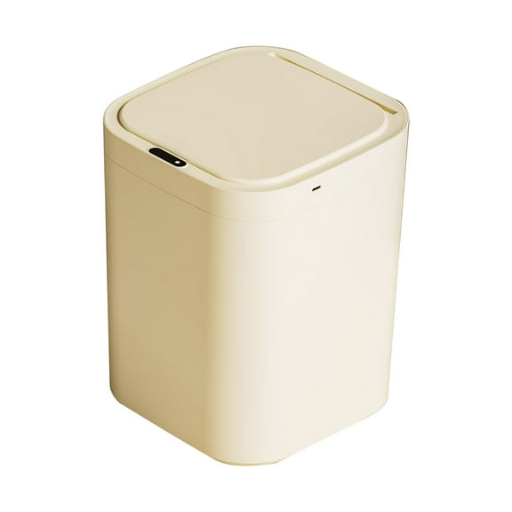 Hvmvliv Automatic Trash Can Smart Trash Can Kitchen Bathroom Touchless Trash Can Sensor Garbage Can With Lid Trash Bin For Bedroom, Office Beige