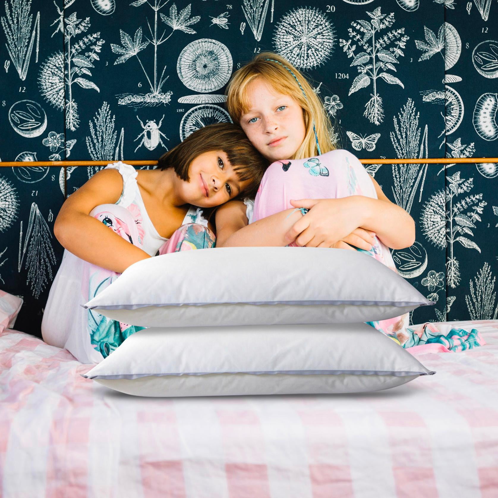 Clearance! BABY Toddler Pillow (1-Pack): Includes 100% Cotton Pillow + White Viscose Cover (97% Viscose, 3% Spandex) - Small Size for Kids and Travel