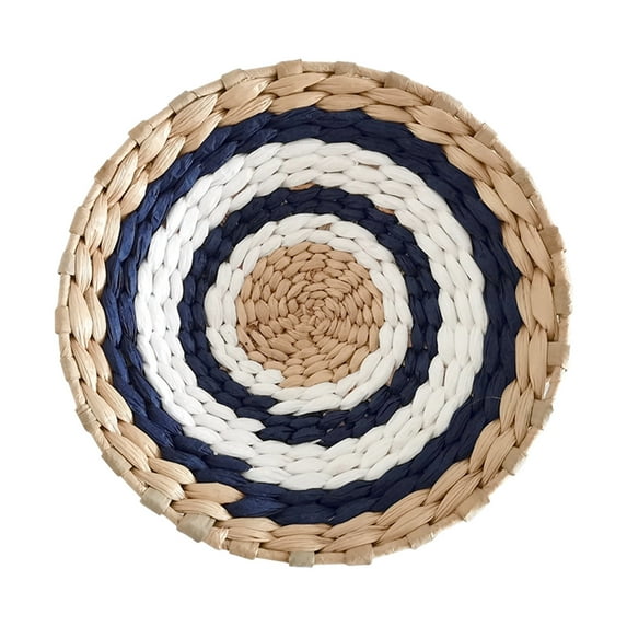 Clearance BANEX Boho Wall Basket Decor Hanging Handcrafted Seagrass Round Bohemian Basket Wall Art Clearance Sales Diameter 7.9in