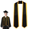 thumbnail image 2 of Plain Graduation Stole Class Of 2024, Graduation Sash, Classic End With Trim Unisex Adult 70 For Academic Commencements 2 of 14