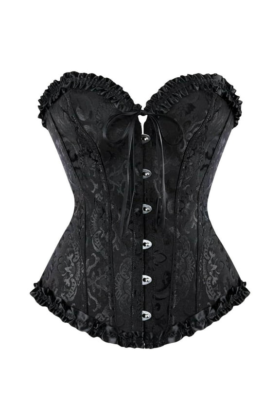 Corset Tops for Women, Boned Corset, Renaissance Corset, Lace Off Shoulder Corset Bustier Boned Overbust Corset, Corset Goth, Black XL