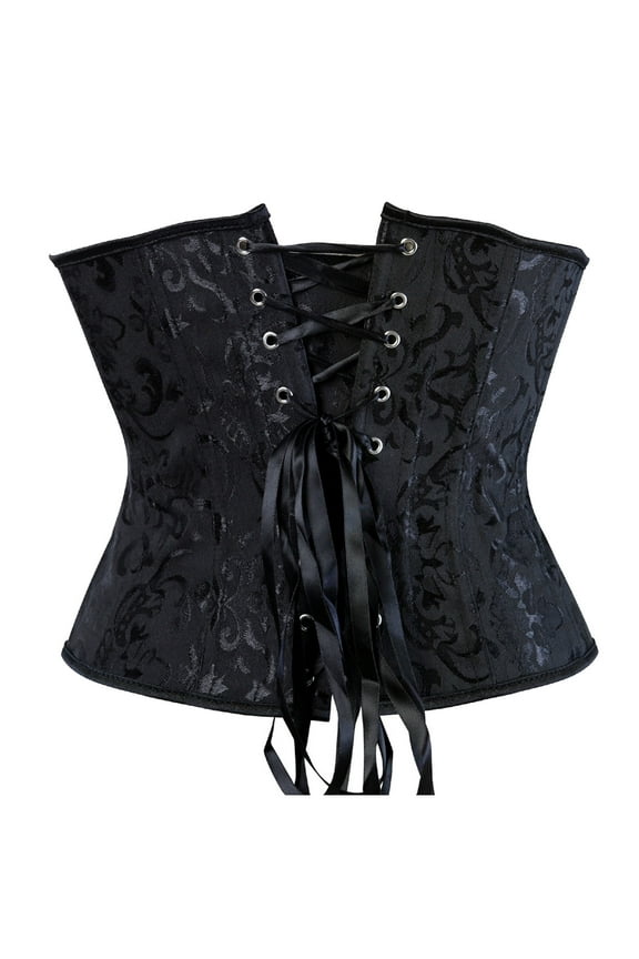 Corset Tops for Women, Boned Corset, Renaissance Corset, Underwear Corsets Boned Shapeware, Underbust Corset, Black L