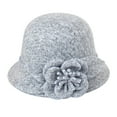 thumbnail image 1 of BKQCNKM Fedora Hats for Women Winter Hat Fedora Hats 1920s Style Round Top Casual Basin Cap Small Bowler Hat Gray M, 1 of 3