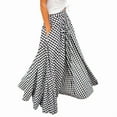 thumbnail image 1 of BKQCNKM Flowy Skirts for Women, High Waisted Skirts for Women, A Line Skirt, Long Flowy Skirts for Women, Plus Size Skirt, Plaid Skirt, Black 5XL, 1 of 5