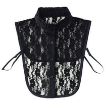 BKQCNKM Lace False Collar Dickies for Women Under Blouses Womens Dickies Collars Lace Wooden Trim False Collar Sweater Decorated Collar Women Lace Fake Collar, Black One Size