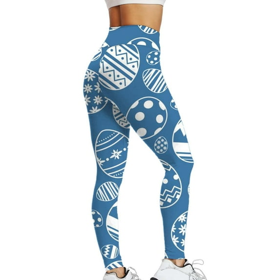 BKQCNKM Leggings for Womenï¼ Easter Outfit Womenï¼ Womens Workout Leggingsï¼ Bunny Rabbits Easter Eggs Floral Pattern Stretchy Leggingsï¼ Easter Giftsï¼Blue L