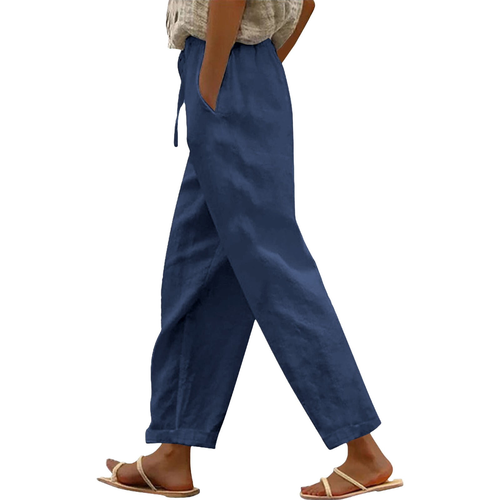 BKQCNKM Linen Pants Women, Petite Pants for Women, Gauze Pants for ...