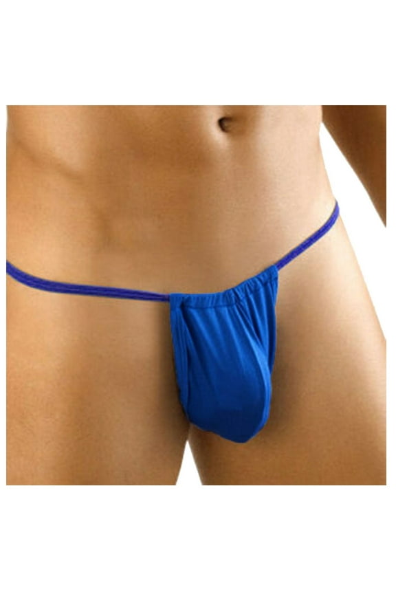 Mens Thong, Mens G String, Low Rise Underwear, Blue XL