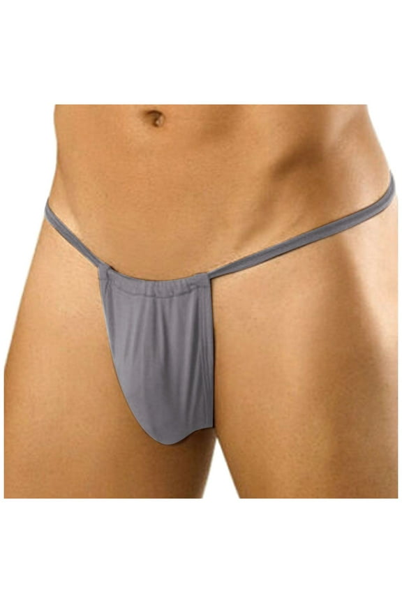 Mens Thong, Mens G String, Low Rise Underwear, Gray S