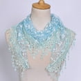 thumbnail image 1 of BKQCNKM Silk Scarf for Women Lace Scarf Lightweight Scarf for Women Lace Tassel Wrap Scarf Floral Women Scarf Sheer Shawl Scarf Blue One Size, 1 of 3