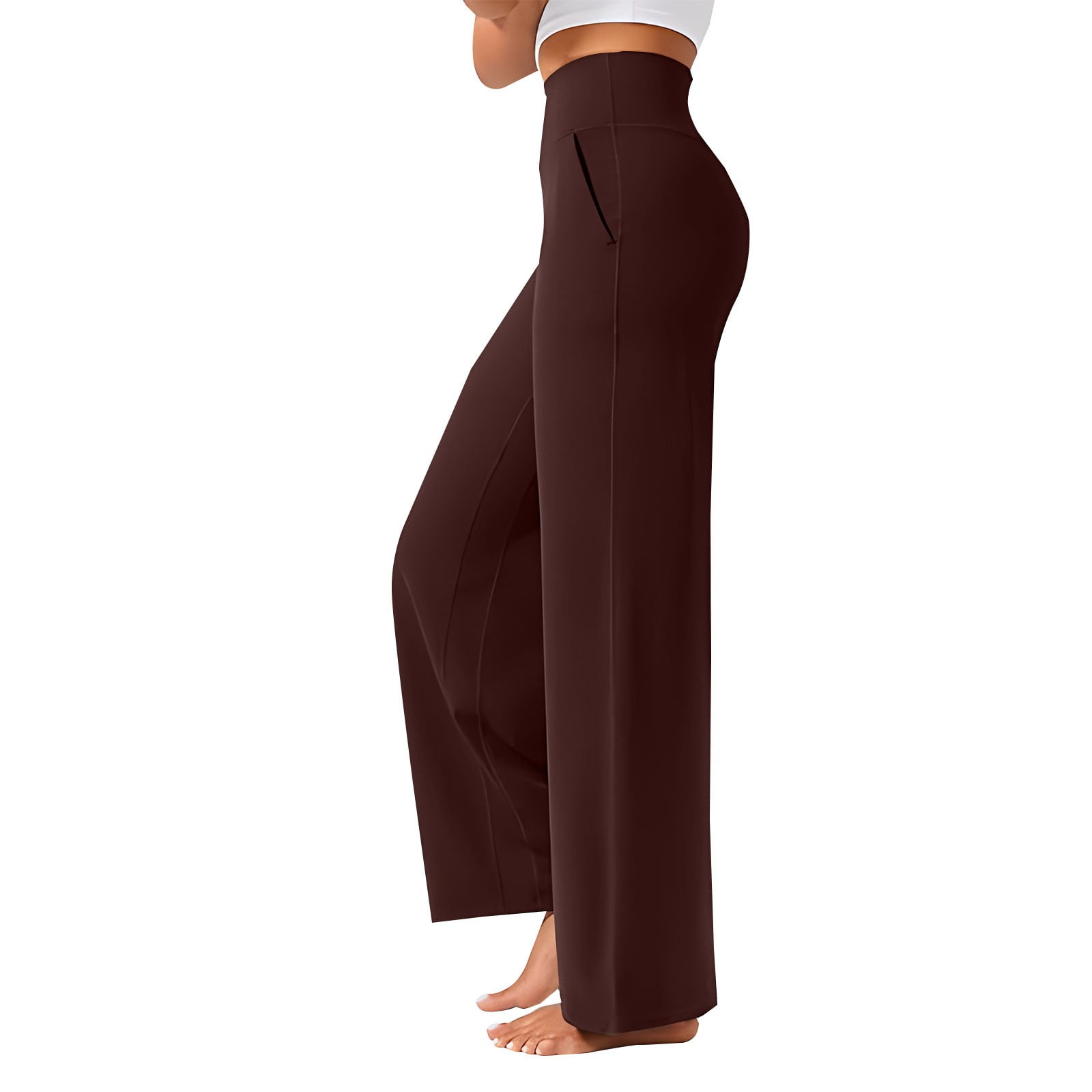 Clearance!BKQCNKM Womens Yoga Pants Wide Leg Pants Woman High Waisted ...