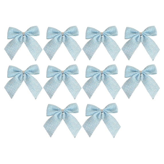 (Clearance) BNNG 10PCS Christmas Bows,Small Cloth Christmas Wreath Bows for Xmas Tree Decoration Garland Bows Glitter Hanging Wreaths Ornaments for Tree Outdoor Indoor Home Party DIY Crafts Gift