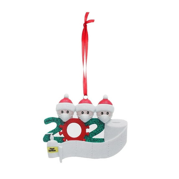 BNNG 2020 Quarantine Personalized Ornaments Personalized Survived Family Ornament Christmas Holiday Decorations Iron Art Ornament Christmas Tree Pendant(Family of 3)