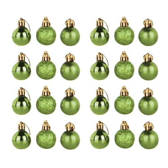 BNNG 24pcs Christmas Ball Baubles 3cm/1.18 Inches Shatterproof Hanging Balls Pendant for Xmas Tree Decoration Small Plastic Balls for Wedding Birthday Party Home Decor (Assorted Colors)