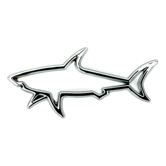 (Clearance) BNNG 3 Inch Hollow Fish Shark Car Emblem Premium Metal 3D Car Badge Sticker Boot Trunk Decoration Fun Car Outside Decor Badge Unique Gifts for Men Women (Black)