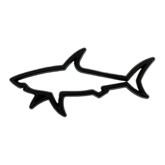 (Clearance) BNNG 3 Inch Hollow Fish Shark Car Emblem Premium Metal 3D Car Badge Sticker Boot Trunk Decoration Fun Car Outside Decor Badge Unique Gifts for Men Women (Black)