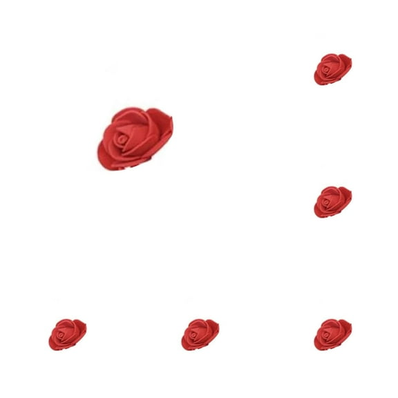 (Clearance) BNNG 50pcs Artificial Flowers Roses Flower Heads Coral Red Foam Fake Roses for DIY Craft Wedding Centerpieces Arrangements Party Baby Shower Cake Decor Home Decorations (Red, Stemless)