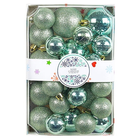BNNG Christmas Ball Ornaments Set（26pcs）- Hanging Christmas Tree Ball Decorations in 6 Styles and 3 Sizes Shatterproof No Color Fading for Xmas Holiday Party Wedding Decor