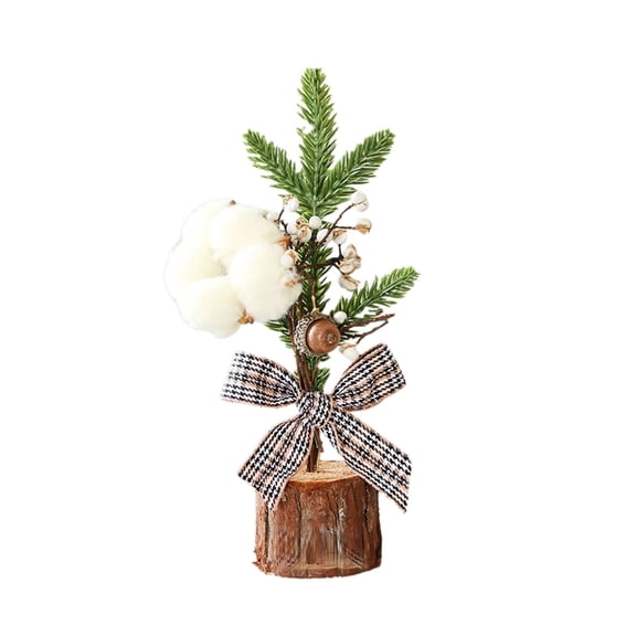 BNNG Christmas Centerpiece Table Decorations Mini Artificial Christmas Potted Plants Arrangement with Red Berries Pinecones Poinsettia Holly for Home Desktop Farmhouse Party Decor