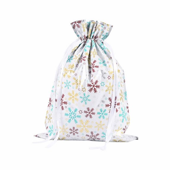 (Clearance) BNNG Christmas Drawstring Gift Wrap Bags Foil Gift Wrapping Santa Sacks Pouches Goody Bags with Ribbon Tie for Families, Friends, Kids for Xmas Holiday Birthday Presents Party Favor