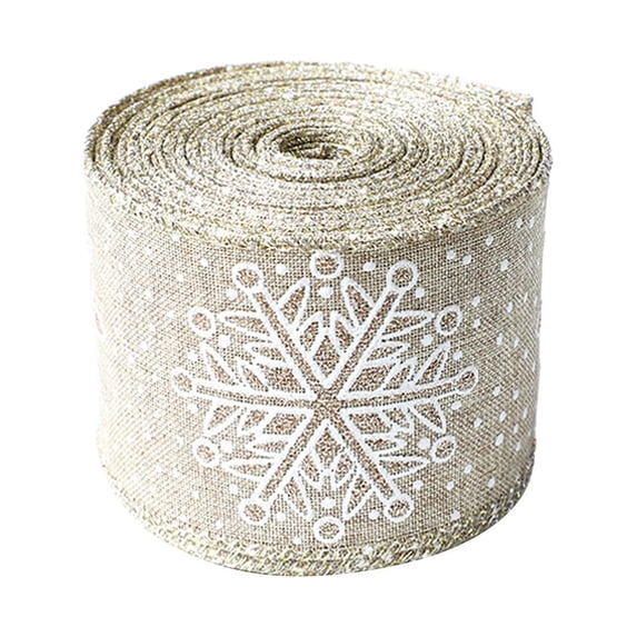 BNNG Christmas Ribbon White Ribbon with Silver Glitter Snowflake Wired Ribbon Decor for Christmas Tree, Bow, Winter Decor, Garlands, Wreaths, Gift Wrapping (10 Yards)