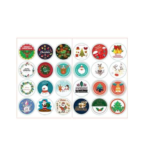 BNNG Christmas Sticker Number 24 Countdown Sticker Christmas Theme Sticker for Kids Christmas Tree Snowflake Santa Stickers Holiday Stickers for Christmas Winter