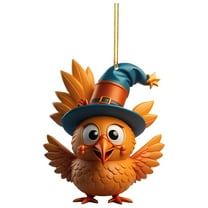 (Clearance) BNNG Christmas Tree Decorations Christmas Ornaments Farmhouse Funny Turkey with Hat Pendants Holiday Decorations Christmas Indoor New Year Door Decor Christmas Indoor