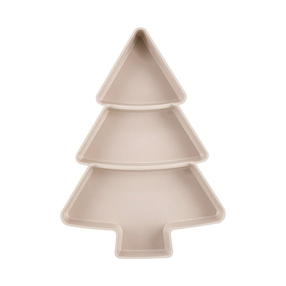 (Clearance) BNNG Christmas Tree Snack Serving Tray 3 Grids Tree Shaped Plates for Dried Fruits Candy Nuts Treats Snack Christmas Party Favors 10 x 7.3 Inch Holiday Decorations