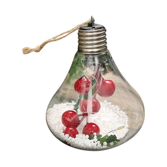 (Clearance) BNNG Christmas Vintage Decor Lamp- Snow Globe Bulbs Lights with Tree & Snow & Cute Ornaments Christmas Indoor decorations for Home Patio Mantel Fireplace Xmas Tree Decoration
