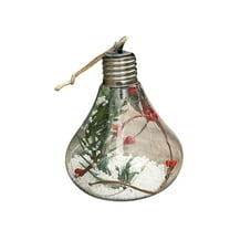 BNNG Christmas Vintage Decor Lamp- Snow Globe Bulbs Lights with Tree & Snow & Cute Ornaments Christmas Indoor decorations for Home Patio Mantel Fireplace Xmas Tree Decoration