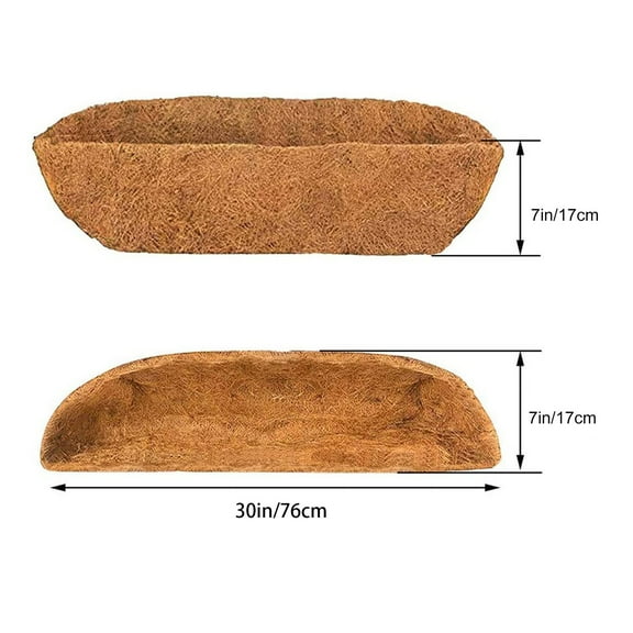 (Clearance) BNNG Coco Liners for Window Planter Box - Natural Coconut Coir Fiber Liner Replacement for Deck Flower Box, Garden Railing Fence Trough, Wall Planter Basket, Vegetables Pot
