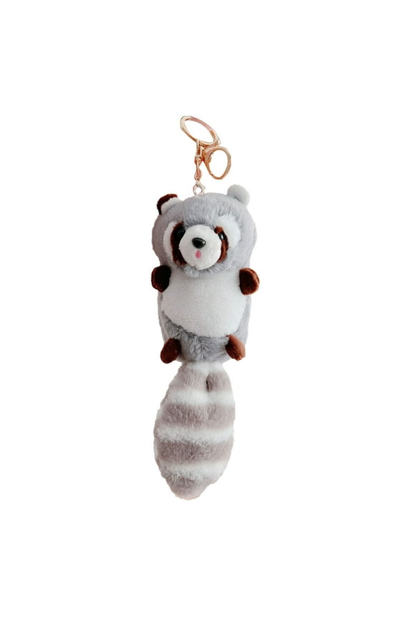 (Clearance) BNNG Cute Furry Animal Keychains Plush Stuffed Keychain Cute Soft Plush Panda Keychain Animal Pendant Toy Jewelry for Bag Purse