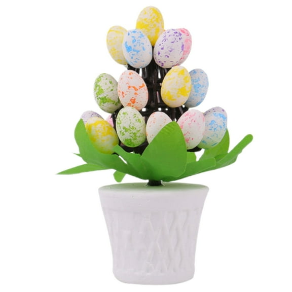 (Clearance) BNNG Easter Egg Potted, Easter Centerpiece for Dinning Table with Wood Tray & Easter Eggs Decor, Easter Table Decor, Easter Decorations for the Home, Spring Decorations for Home