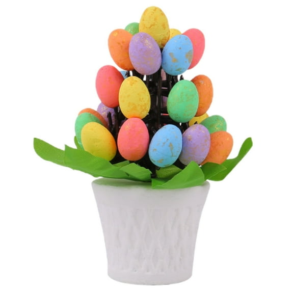 (Clearance) BNNG Easter Egg Potted, Easter Centerpiece for Dinning Table with Wood Tray & Easter Eggs Decor, Easter Table Decor, Easter Decorations for the Home, Spring Decorations for Home