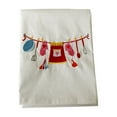 thumbnail image 1 of (Clearance) BNNG Embroidered Tea Towel Sweet and Cute Kitchen Towels Stitchwork Be Happy Love Live Simple French Fry Flour Sack Tea Dish Towel for Home Kitchen Farmhouse, 1 of 5