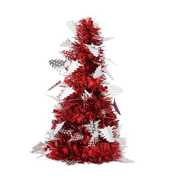 BNNG Mini Christmas Tree 10.6 Inch Table Top Christmas Trees Tiny Christmas Tree Snowflake Fake Trees for Xmas Indoor Tabletop Desk Desktop Bedroom Decorations