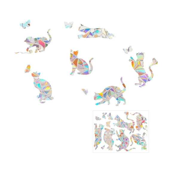 (Clearance) BNNG Rainbow Birds Static Window Clings Anti Collision Window Decals for Bird Strikes, Glass Door Window Stickers, Stop Birds Flying into Window, Hummingbird Style