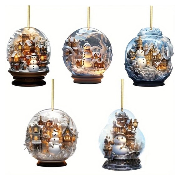 (Clearance) BNNG Snowman Ornament for Christmas Tree - Snowman Gifts for Women Men - Snowman Ornaments Crystal Glass Christmas Decorations - Snowman Gifts Ideas - Snowman Xmas Gifts