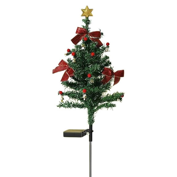 BNNG Solar Christmas Tree for Outdoor Christmas Decorations Pathway Lights with Multi-Color Lights Waterproof for Outside Garden Yard Lawn House Front Porch Door Holiday Garden Yard Decor