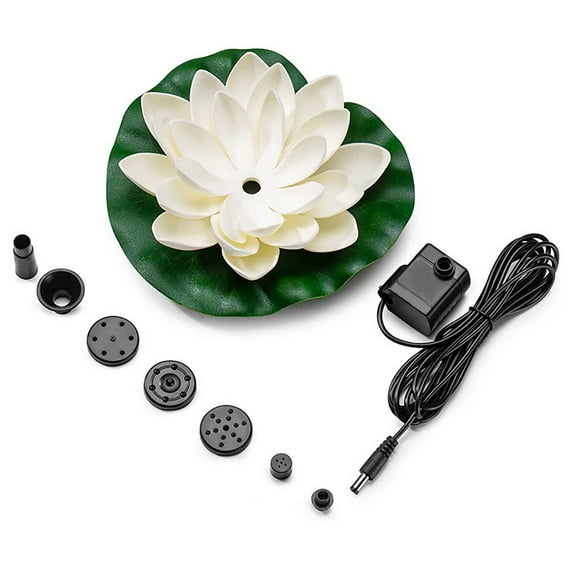 (Clearance) BNNG Solar Water Fountain, Water Lily Solar Fountain for Bird Bath, Garden Decor Solar Fountain, Fountain Pump for Bird Bath Outside Pond and Backyard, 7 Nozzles