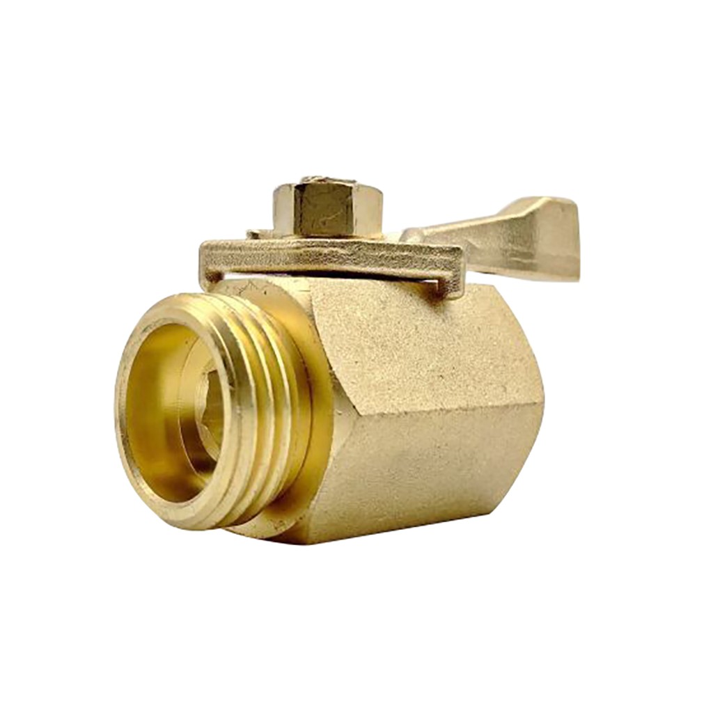(Clearance) BNNG Super Heavy Duty 3/4" Brass Shut Off Valve Garden Hose Shut Off Valve Garden Hose Connector Gold, Household