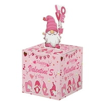 (Clearance) BNNG Valentine's Day Surprise Gift Box Transparent Money Bag Roll Pull Type Gifts Box with Pink Heart Gnome Decor Valentines Gift for Wife, Lover and Family